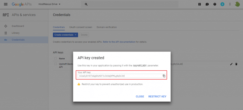 google-api-key-created