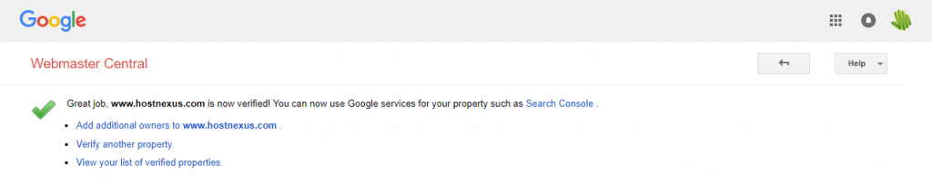 webmaster-central-verification-success