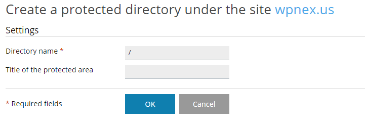 Add Protected Directory