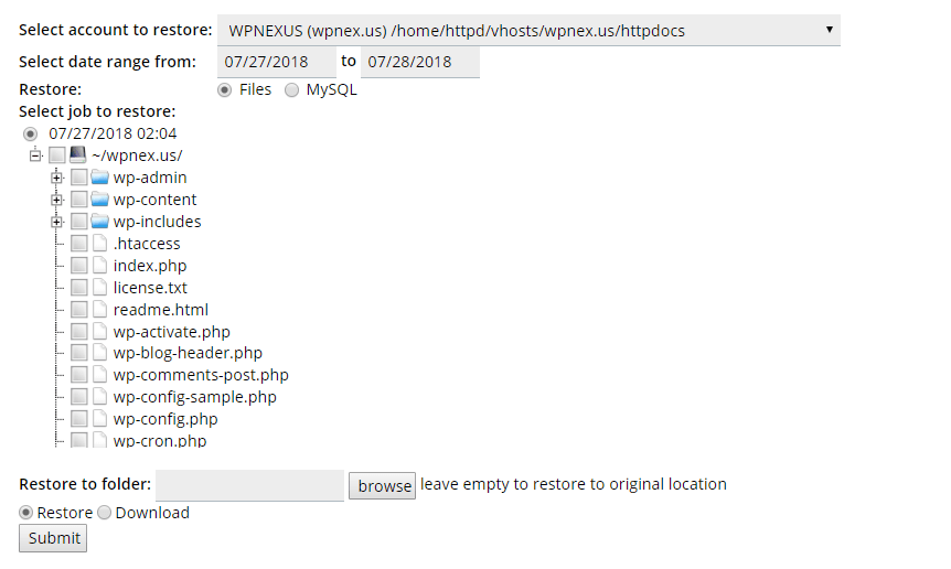 ClusterLogics Backups