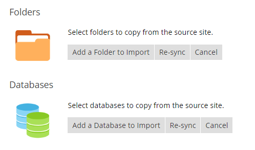 Import Extra Folders and Databases