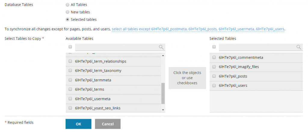 Sync Database Tables