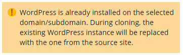 WordPress Already Installed Warning