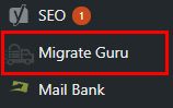 Migrate Guru Menu Option