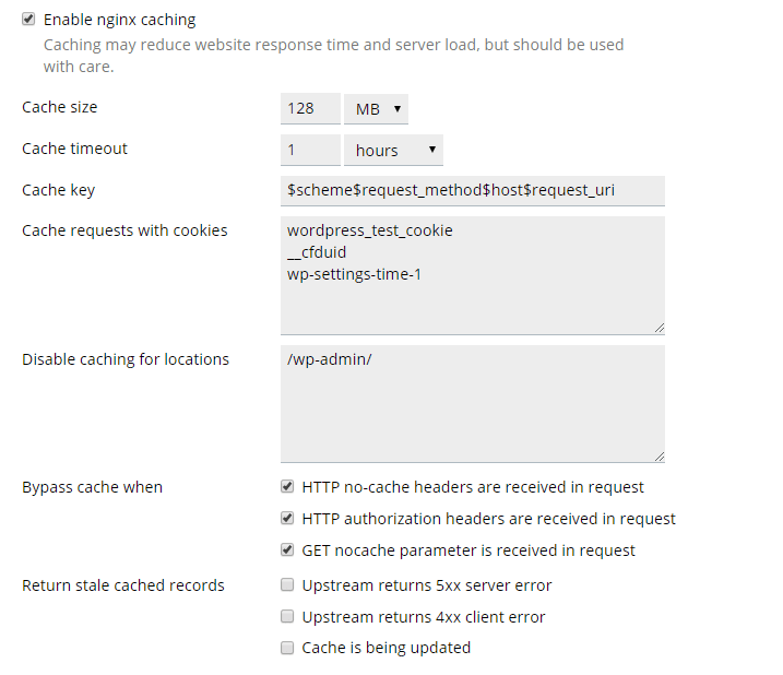 Nginx Caching Rules