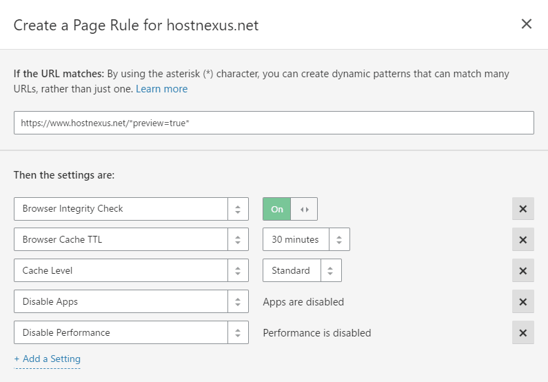 Page Cache - Exclude Preview URLs