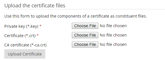 Upload Certificate Files